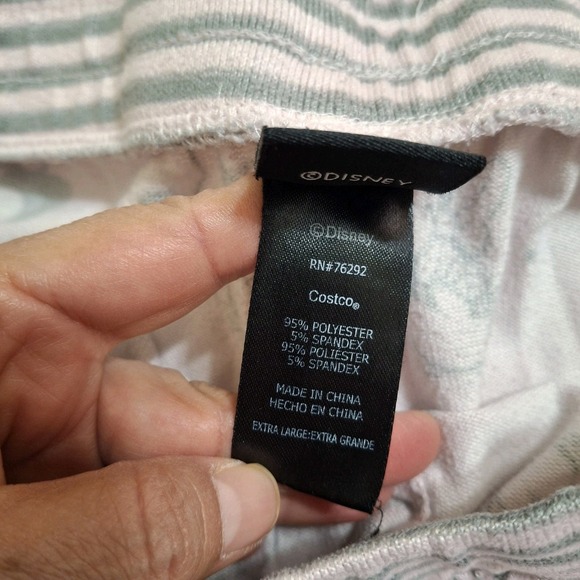 Disney Pajama Outfit Pink Gray XL Minnie Mouse Top & Jogger Pants Stretch - Picture 3 of 13